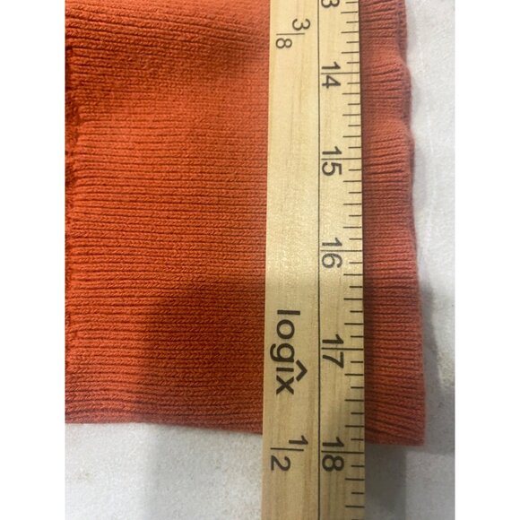 Vintage Pendleton Sweater Womens XL Petite Orange Open Knit Long Sleeves Pullove - Picture 9 of 10